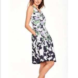 NEW TALBOTS Oprah Magazine Collection Floral Sz 6 Dress Purple Pleated pockets